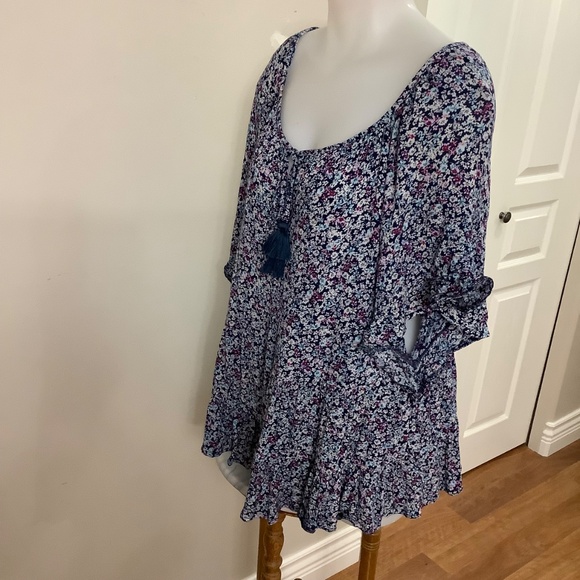 BOHO SUMMER Prairie Peasant Top tiered XL - Picture 2 of 8